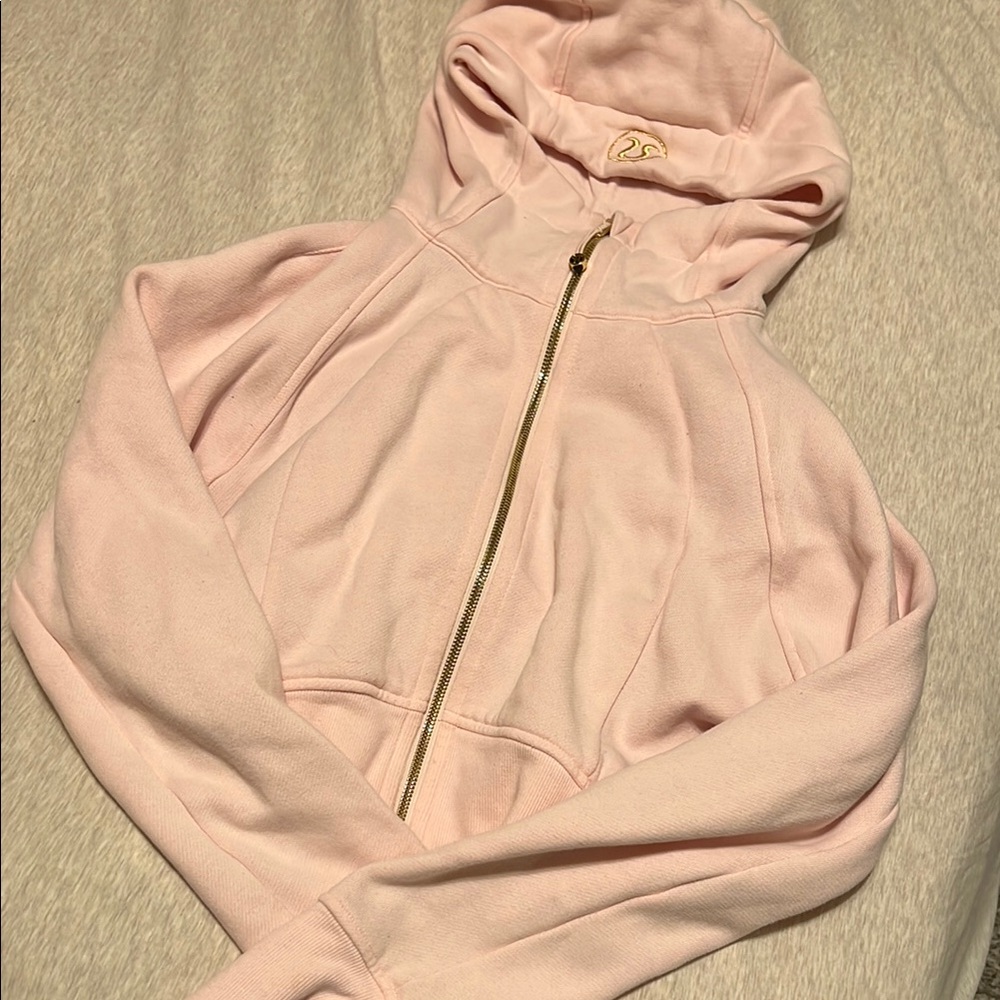 Lululemon strawberry milkshake cropped scuba zip up hoodie